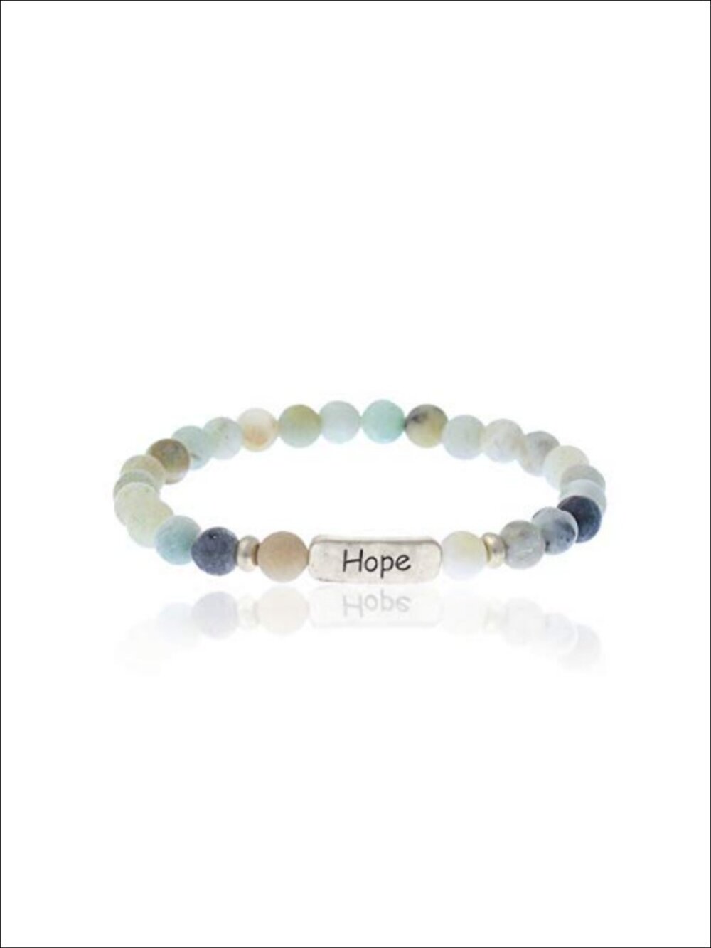 Natural Stone Stretch Prayer Bracelet Hope Charm Inspirational Gift